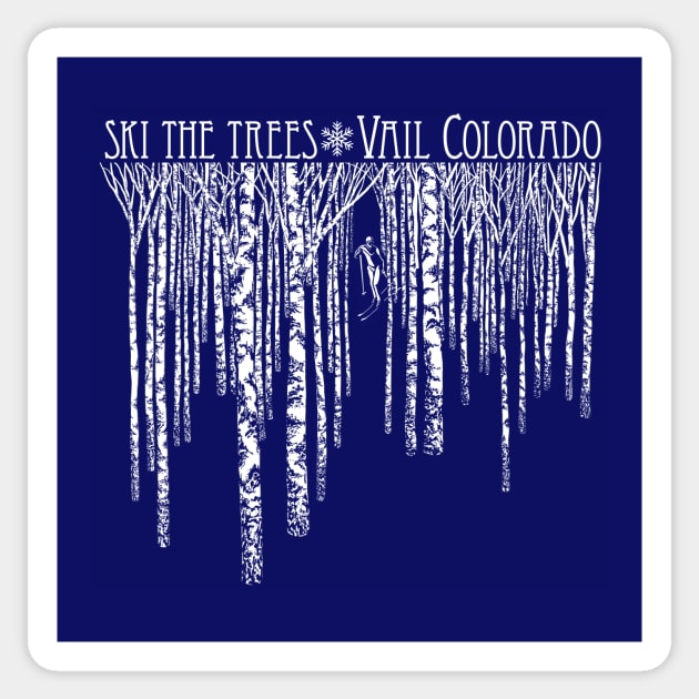 Ski The Trees - Vail Colorado Sticker by DDGraphits